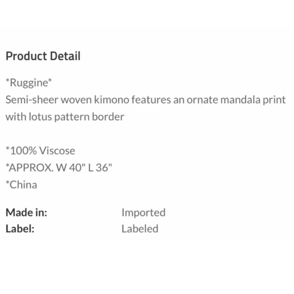 NEW Boho Mandala Teal and White Kimono - Picture 6 of 6